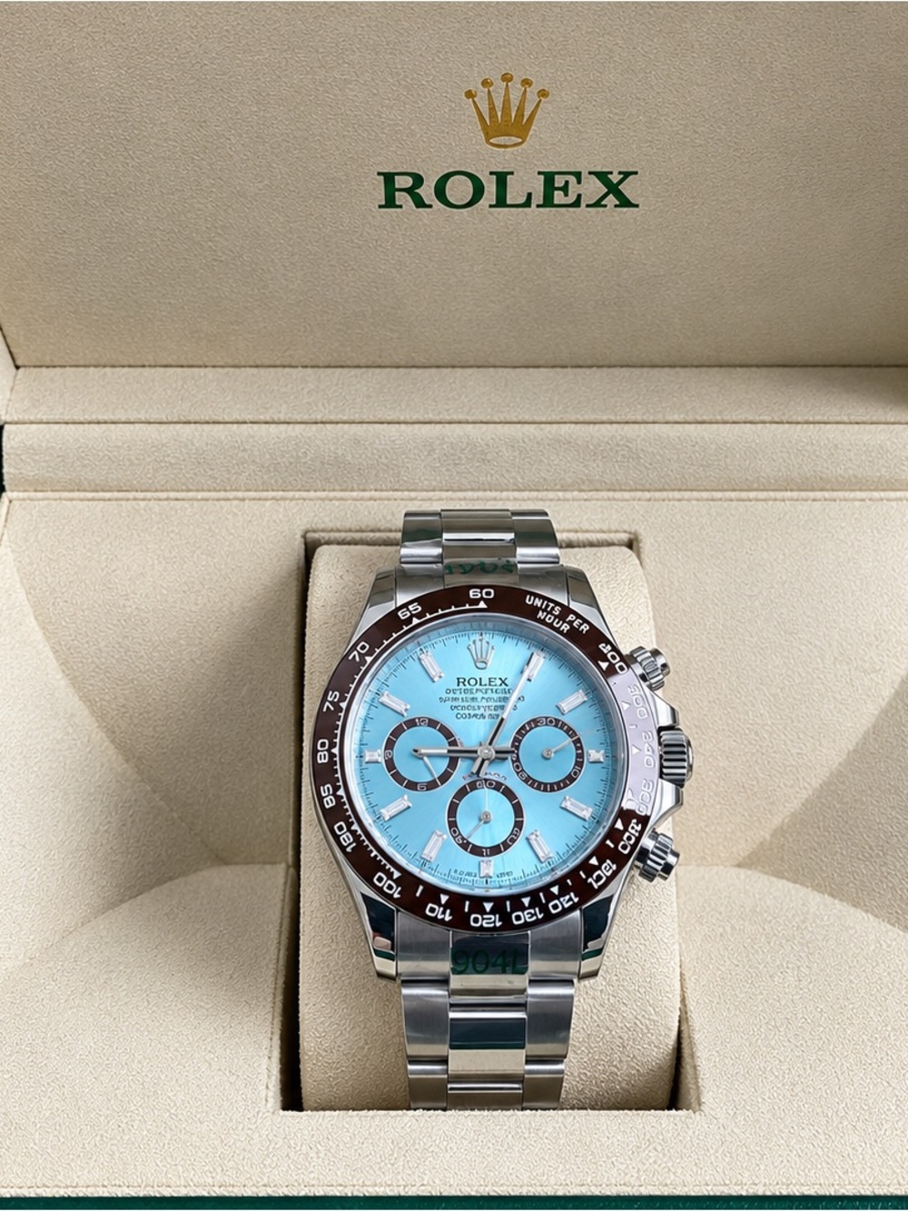 Rolex Automatic Movement Men's Stainless Steel Chronograph Watch in Ice Blue